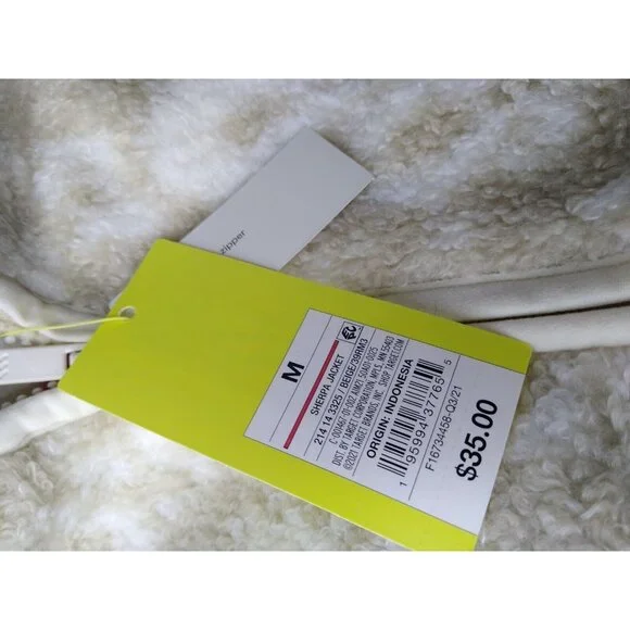 All In Motion Women's Sz M Cozy Beige Cheetah Print Full Zip Sherpa Jacket NEW - Picture 5 of 7